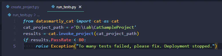 CAT tests in Python code