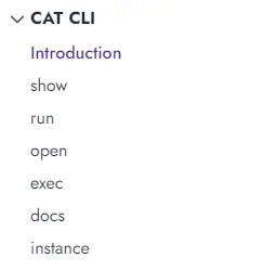 CAT CLI in the documentation